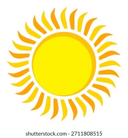 Ilustración del sol. Icono de sol Vector, naturaleza, calor, energía solar. Clima temático.