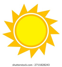 Ilustración del sol. Icono de sol Vector, naturaleza, calor, energía solar. Clima temático.