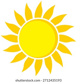 Ilustración del sol. Icono de sol Vector, naturaleza, calor, energía solar. Clima temático.