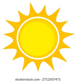 Ilustración del sol. Icono de sol Vector, naturaleza, calor, energía solar. Clima temático.