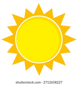 Ilustración del sol. Icono de sol Vector, naturaleza, calor, energía solar. Clima temático.