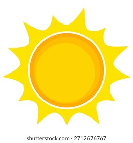 Ilustración del sol. Icono de sol Vector, naturaleza, calor, energía solar. Clima temático.