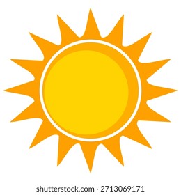 Ilustración del sol. Icono de sol Vector, naturaleza, calor, energía solar. Clima temático.