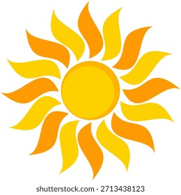 Ilustración del sol. Icono de sol Vector, naturaleza, calor, energía solar. Clima temático.