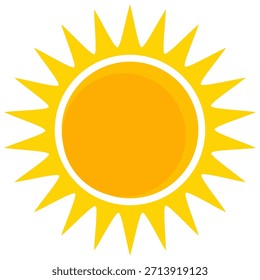Ilustración del sol. Icono de sol Vector, naturaleza, calor, energía solar. Clima temático.