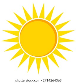 Ilustración del sol. Icono de sol Vector, naturaleza, calor, energía solar. Clima temático.