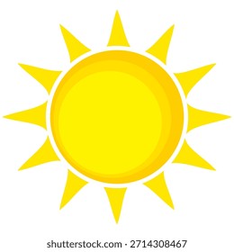 Ilustración del sol. Icono de sol Vector, naturaleza, calor, energía solar. Clima temático.