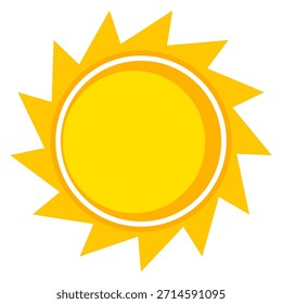 Ilustración del sol. Icono de sol Vector, naturaleza, calor, energía solar. Clima temático.