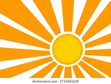 Ilustración del sol. Icono de sol Vector, naturaleza, calor, energía solar. Clima temático.