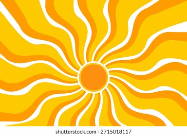 Ilustración del sol. Icono de sol Vector, naturaleza, calor, energía solar. Clima temático.