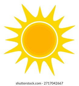 Ilustración del sol. Icono de sol Vector, naturaleza, calor, energía solar. Clima temático.