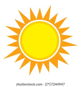 Ilustración del sol. Icono de sol Vector, naturaleza, calor, energía solar. Clima temático.