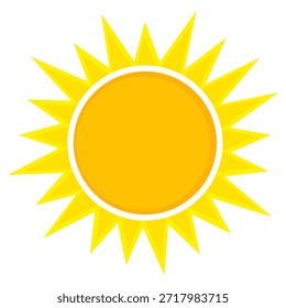 Sun illustration. Sun icon vector, nature, heat, solar energy. Weather theme.