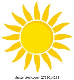 Ilustración del sol. Icono de sol Vector, naturaleza, calor, energía solar. Clima temático.