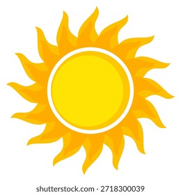 Ilustración del sol. Icono de sol Vector, naturaleza, calor, energía solar. Clima temático.