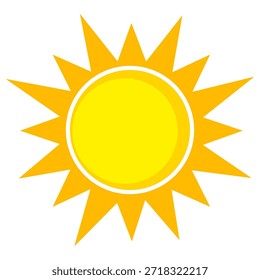 Sun illustration. Sun icon vector, nature, heat, solar energy. Weather theme.