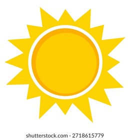 Ilustración del sol. Icono de sol Vector, naturaleza, calor, energía solar. Clima temático.