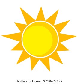 Ilustración del sol. Icono de sol Vector, naturaleza, calor, energía solar. Clima temático.