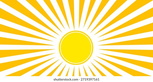 Sun illustration. Sun icon vector, nature, heat, solar energy. Weather theme.