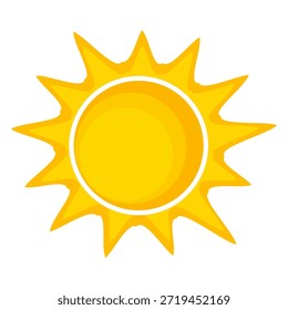 Sun illustration. Sun icon vector, nature, heat, solar energy. Weather theme.