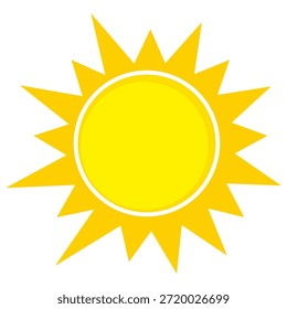 Sun illustration. Sun icon vector, nature, heat, solar energy. Weather theme.