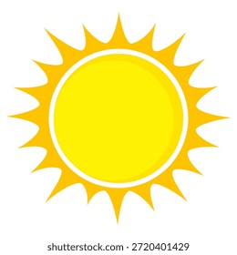 Sun illustration. Sun icon vector, nature, heat, solar energy. Weather theme.