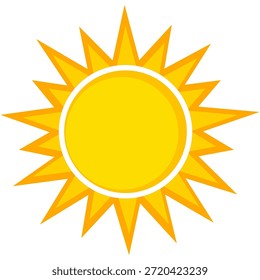 Sun illustration. Sun icon vector, nature, heat, solar energy. Weather theme.