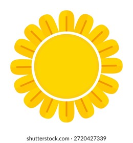 Sun illustration. Sun icon vector, nature, heat, solar energy. Weather theme.