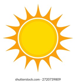 Ilustración del sol. Icono de sol Vector, naturaleza, calor, energía solar. Clima temático.