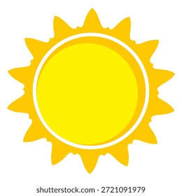 Ilustración del sol. Icono de sol Vector, naturaleza, calor, energía solar. Clima temático.