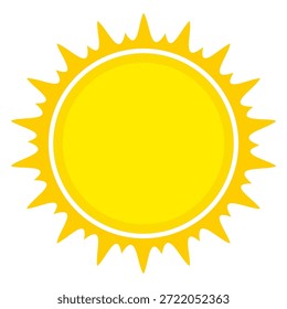 Ilustración del sol. Icono de sol Vector, naturaleza, calor, energía solar. Clima temático.
