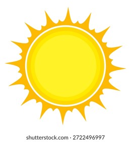 Ilustración del sol. Icono de sol Vector, naturaleza, calor, energía solar. Clima temático.