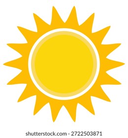 Ilustración del sol. Icono de sol Vector, naturaleza, calor, energía solar. Clima temático.