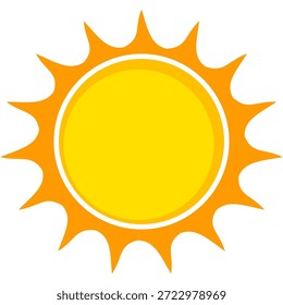 Sun illustration. Sun icon vector, nature, heat, solar energy. Weather theme.