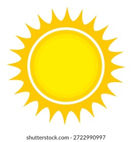 Sun illustration. Sun icon vector, nature, heat, solar energy. Weather theme.