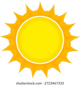 Sun illustration. Sun icon vector, nature, heat, solar energy. Weather theme.