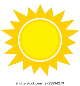 Sun illustration. Sun icon vector, nature, heat, solar energy. Weather theme.
