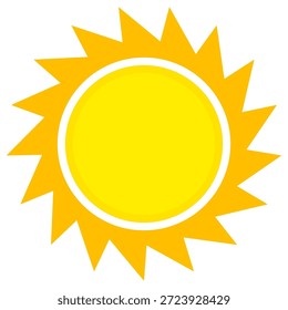 Ilustração do Sol. Ícone solar vetor, natureza, calor, energia solar. Tema do tempo.