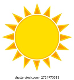 Sun illustration. Sun icon vector, nature, heat, solar energy. Weather theme.
