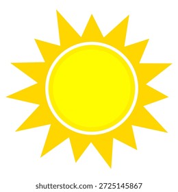 Sun illustration. Sun icon vector, nature, heat, solar energy. Weather theme.