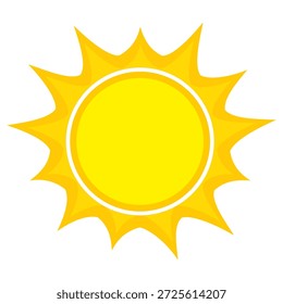 Sun illustration. Sun icon vector, nature, heat, solar energy. Weather theme.