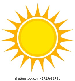 Sun illustration. Sun icon vector, nature, heat, solar energy. Weather theme.