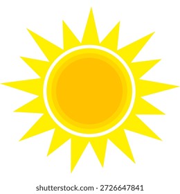Sun illustration. Sun icon vector, nature, heat, solar energy. Weather theme.