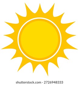 Sun illustration. Sun icon vector, nature, heat, solar energy. Weather theme.