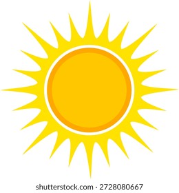 Sun illustration. Sun icon vector, nature, heat, solar energy. Weather theme.