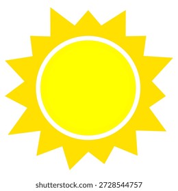 Sun illustration. Sun icon vector, nature, heat, solar energy. Weather theme.