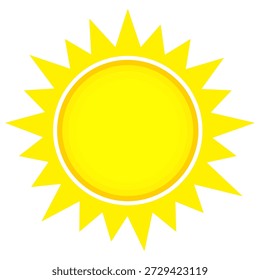 Sun illustration. Sun icon vector, nature, heat, solar energy. Weather theme.