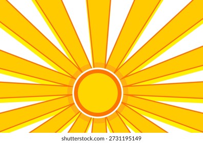 Sun illustration. Sun icon vector, nature, heat, solar energy. Weather theme.