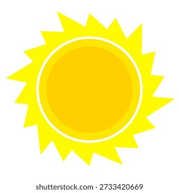 Ilustración del sol. Icono solar Vector, naturaleza, calor, energía solar. Clima temático.