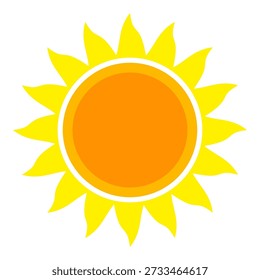 Ilustração do sol. Vetor ícone do sol, natureza, calor, energia solar. Tema do tempo.